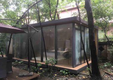 Casa de campo luxuosa interior de madeira moderada de primeira qualidade da roulotte de vidro