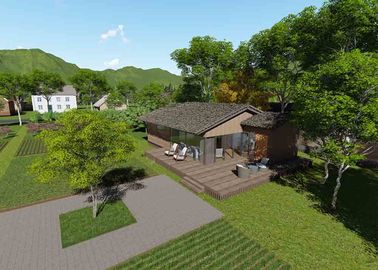 Cabanas rústicas de madeira pré-fabricadas modulares graciosas, casas de madeira da casa pré-fabricada confortável