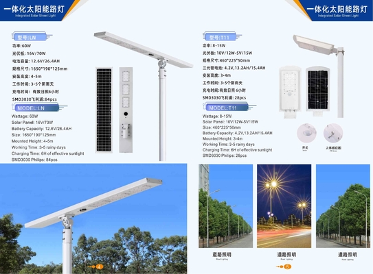 Iluminação solar exterior LED poste de iluminação de rua lâmpada solar Iluminação solar e vento complementar exterior