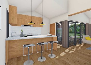 Cabanas rústicas de madeira pré-fabricadas modulares graciosas, casas de madeira da casa pré-fabricada confortável